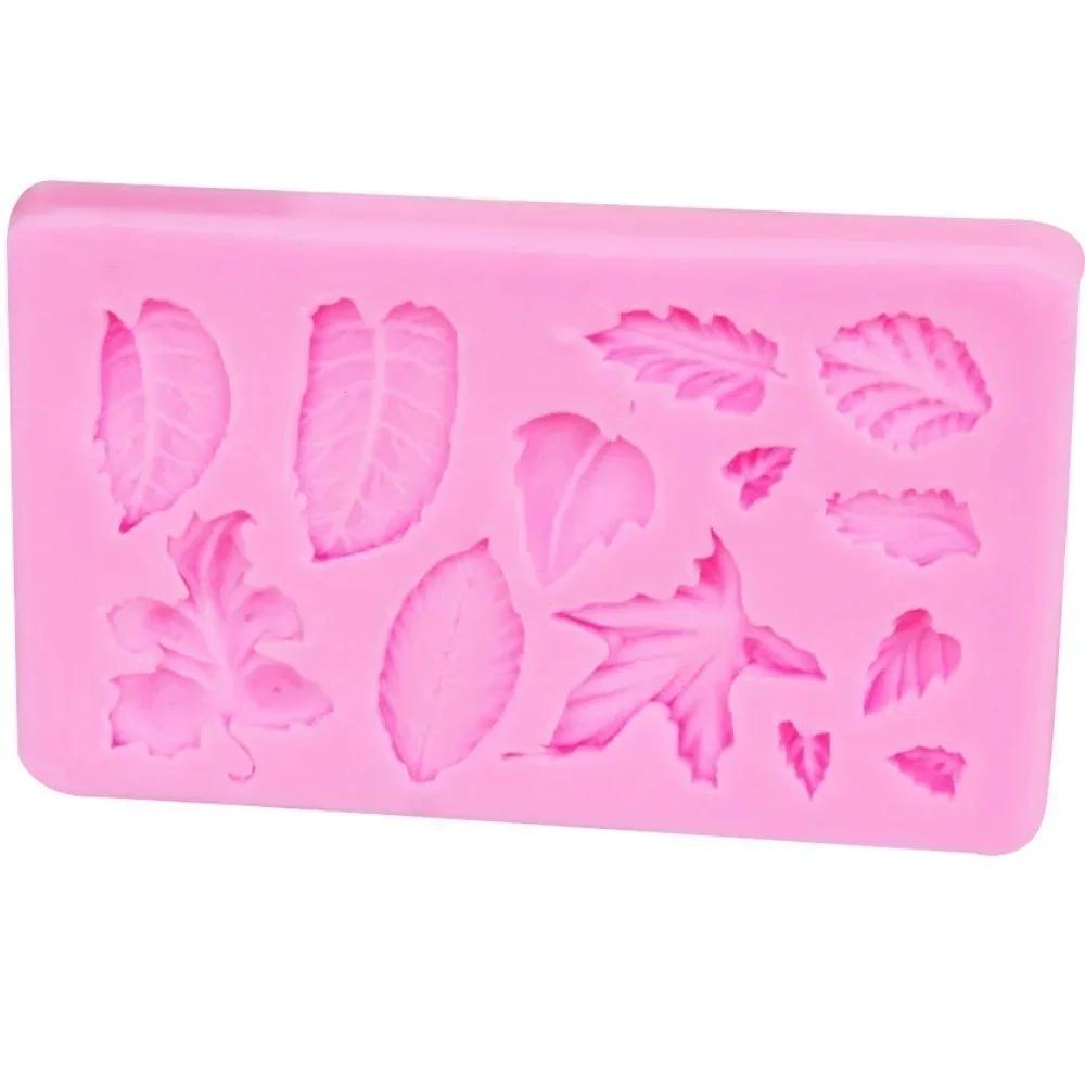 Rosa Farbe Handgefertigte Formen Ahorn Rose Blatt Kuchenrand Silikonformen Weihnachten Cupcake Fondant Kuchen Dekor Schokoladen Süßigkeiten Formen