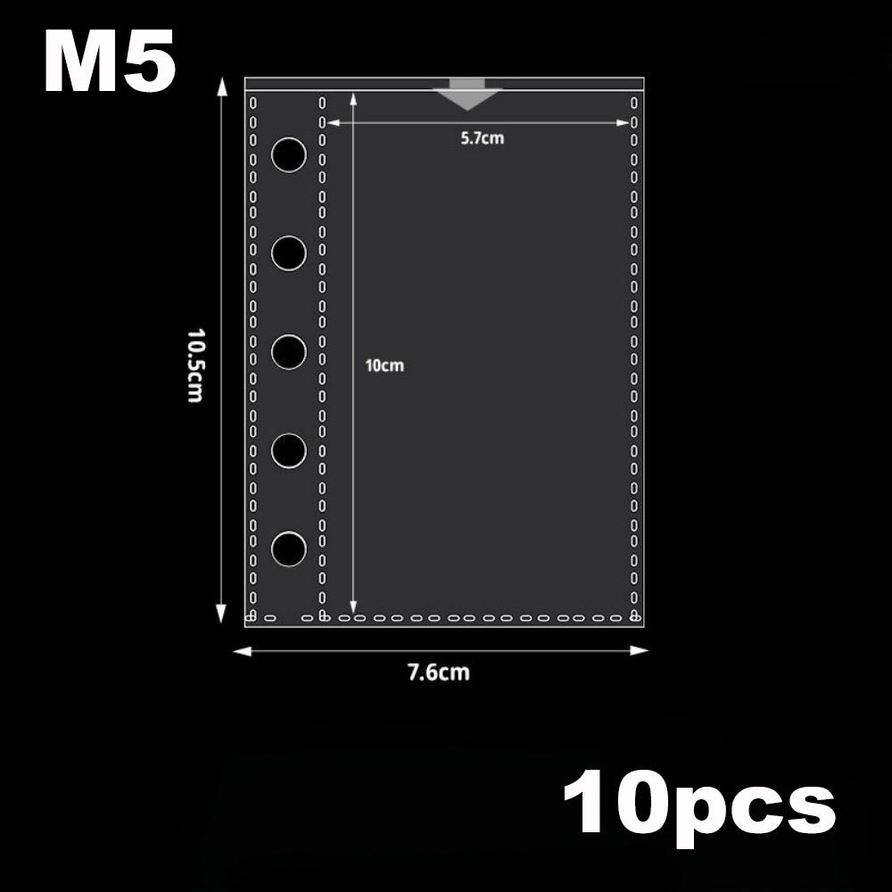 

10/20/30pcs M5/A6/A7 Size Transparent Ring Binder Plastic Protective Cover Portable Sticker Notebook Photo Album Accessory