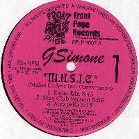 12inch Record G. SIMONE - M.U.S.I.C. (Makes Us Sync Into Conv FPLP9007 Front Page Ente 1996 US Rap & Hip-Hop/R&B Used