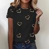 Summer Trend Simple Temperament Love Print Round Neck Short Sleeved T-shirt