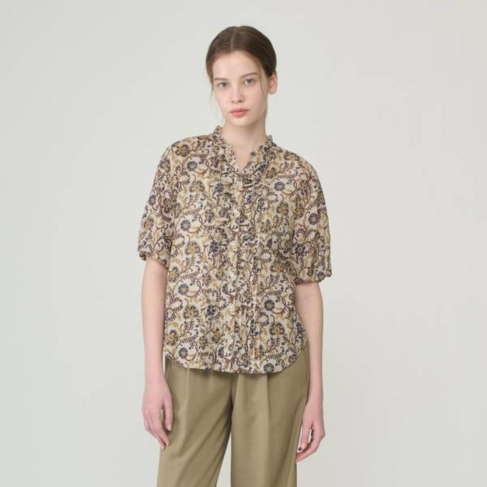 BCBG Ethnic Floral Pintuck Blouse B6m5b491