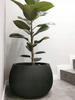 Concrete Pot Sphere Bowl Dkb290 With Insert | Black Concrete