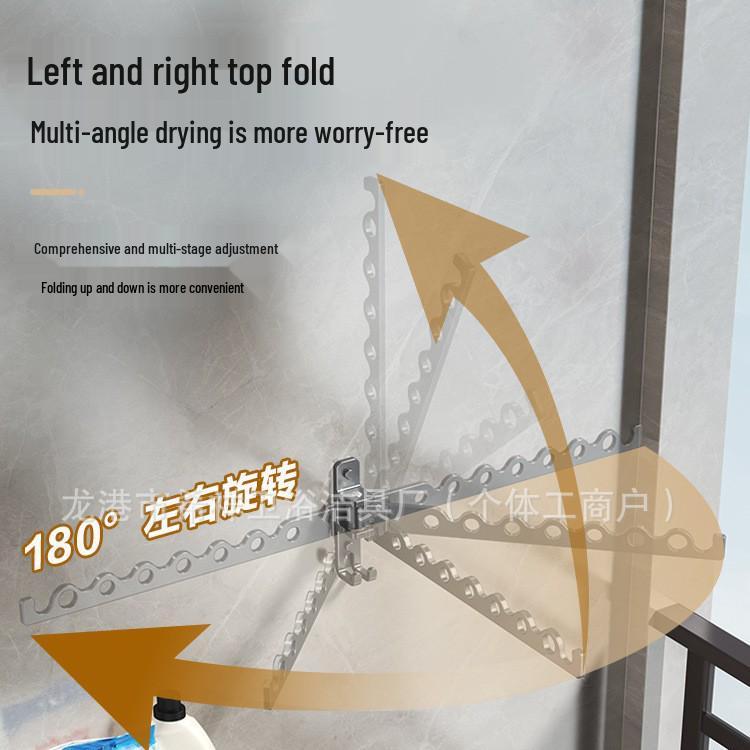 Foldable Wall-Mounted Balcony Clothes Rack and Drying Rod