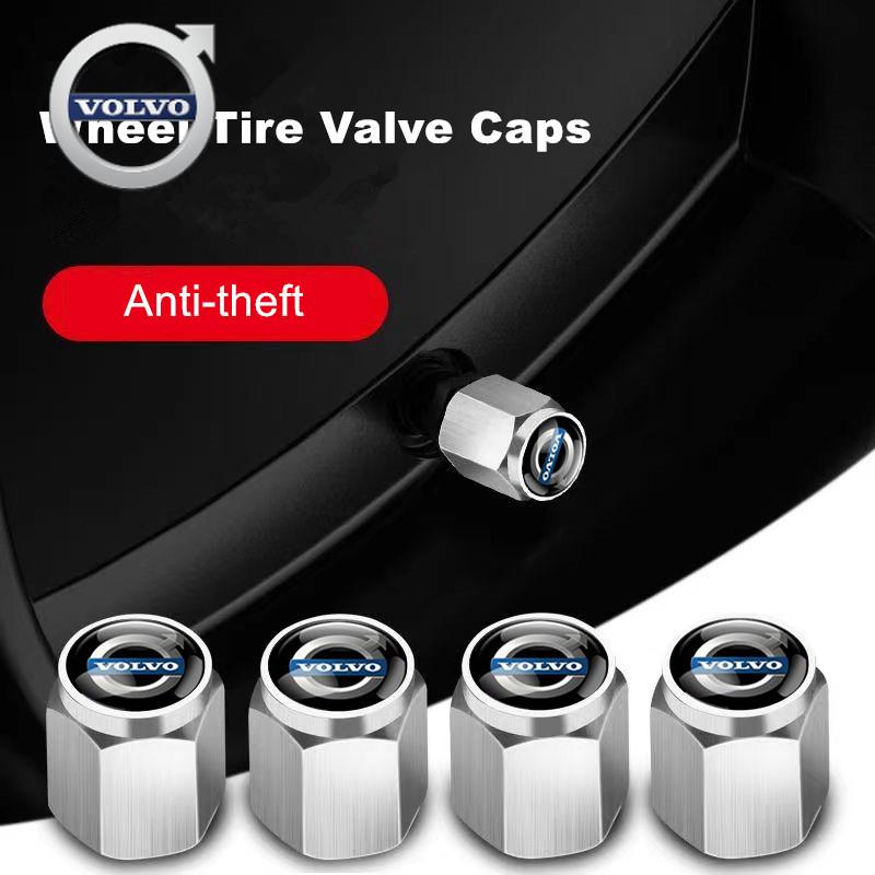 For Volvo 4pcs Metal Car Wheel Tire Valve Caps Stem Case Covers For Volvo XC40 XC90 V40 V90 V60 XC60 S80 S60 S90 XC70 Rdesign Ac ari753