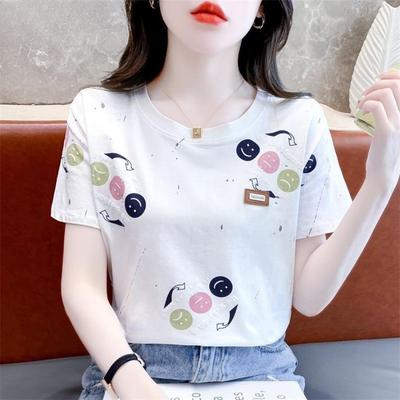 Women's Fashion Casual Summer Spring Short Sleeve O-Neck Blouses & Shirts