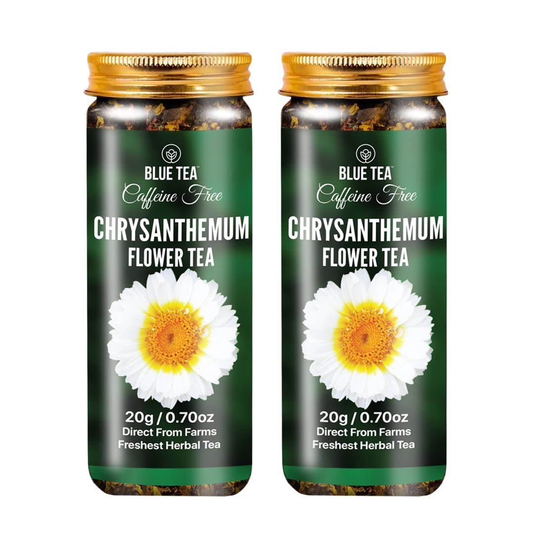 BLUE TEA - Chrysanthemum Flower Tea - 20gm - 20 Cups || SUPER ANTIOXIDANT || Cooling And Refreshing | Flower Based - Herbal Tea - Caffeine