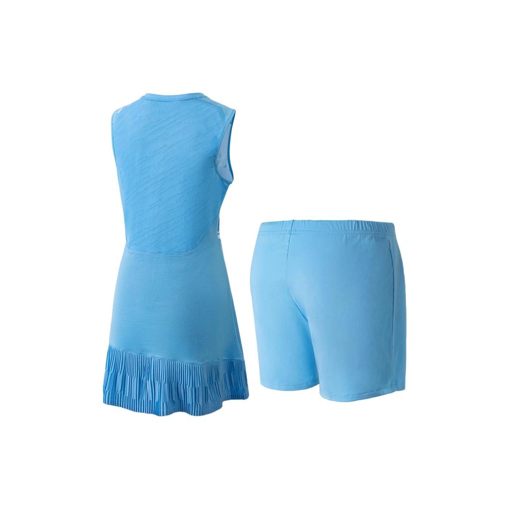Li Ning Badminton Series Spliced Quick-Dry Cool Antibacterial Slim Fit Dress Set Women Dress Set Bright-Sky-Blue ASKU114-3