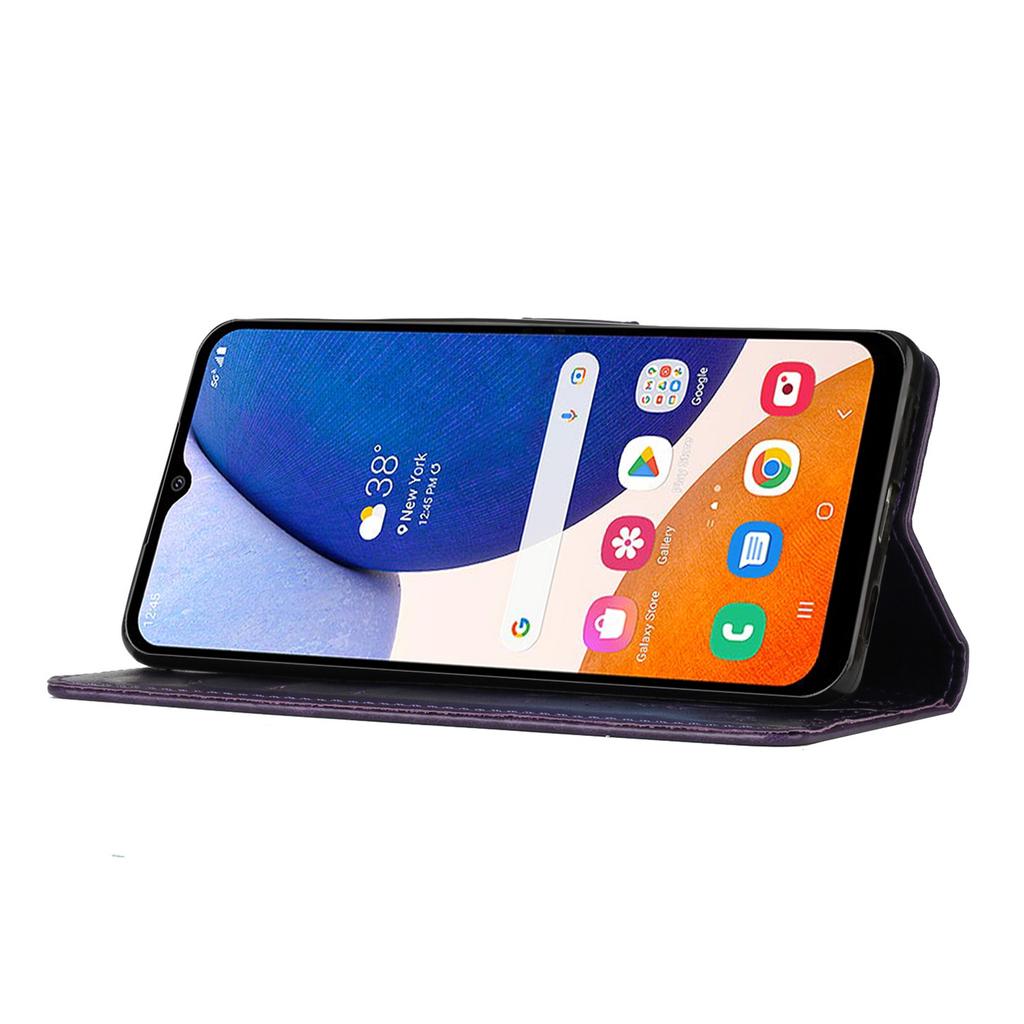 For Samsung Galaxy S24 FE Phone Case Butterfly Flower Imprinted Leather Flip Cover