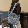 Retro Design Women's Denim Shoulder Bags Large Capacity Ladies Travel Handbags Commuter College Girls Book Tote Shopper Bag