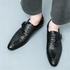 New Brand Designer Gentleman Alligator Pattern Chelsea Shoes for Men Monk Strap Loafers Formal Wedding Dress Homecoming Footwear