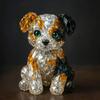 Realistisk Figurin Falsk Skulptur Elegant Glasskulpturer för Hem Kontorsinredning Hund Katt Uggla Örn Leopard Figurer Skrivbord