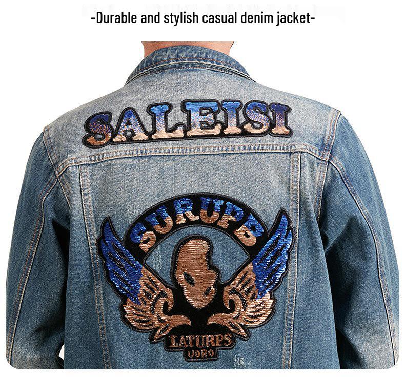 Men's Xintang Embroidered Denim Jacket | 2025 Trendy Loose Retro Workwear for Spring & Autumn