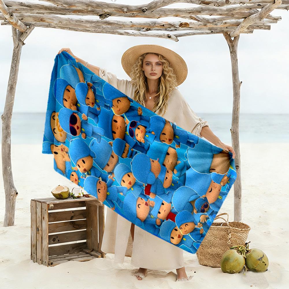 Pocoyo Beach Towel Super Soft & Absorbent Comfortable Lightweight Perfect for Traveling Yoga Camping and Swimming