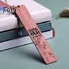 Origineller Lesezeichen Holz Lesezeichen, Handgefertigter Hohlholz Seitenmarkierer mit Perle, Chinesischer Buchstil Dekoratives Lesezubehör, Geschenk für Liebhaber,