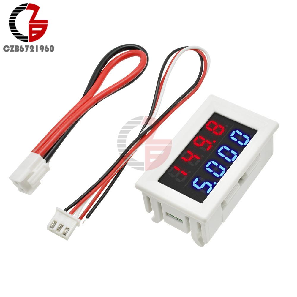 DC 0-100V 0-200V 10A 0.56" Mini LED Digital Voltmeter Ammeter 4 Digit Voltage Current Meter Car Battery Capacity Tester 5V 12V