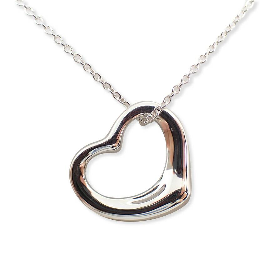 [Used] TIFFANY/Tiffany 925 Open Heart Pendant/Necklace/j28-35