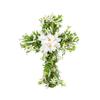 38*50cm Cross simulation lily garland for home decor, Christmas front door hanging wreath, wall hanging cross decoration