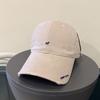 Hole Embroidered Baseball Cap Korean Trendy Brand Female Versatile Street Face Small Cap Pure Cotton Soft Top Sun Hat