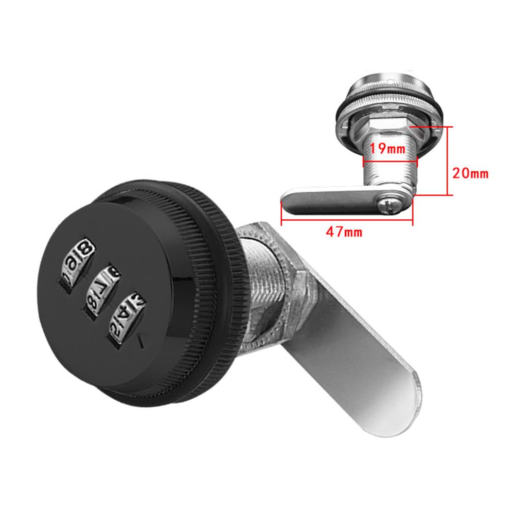 Password Lock Zinc Alloy 3 Wheel Combination Dial Multi-color Lock Drawer Combination Lock For Caravan Motor Home Boat Tool Box