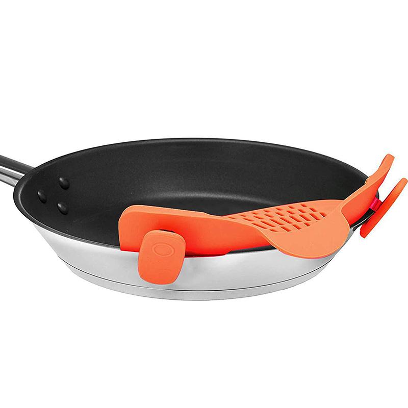 1Pc Adjustable Silicone Clip On Strainer For Pots Pot Strainer Kitchen Pot Strainer Handheld Drainer For Noodles Pasta