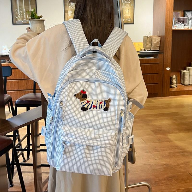 Plaid Schoolbag Women's Large Capacity Backpack Student Backpack