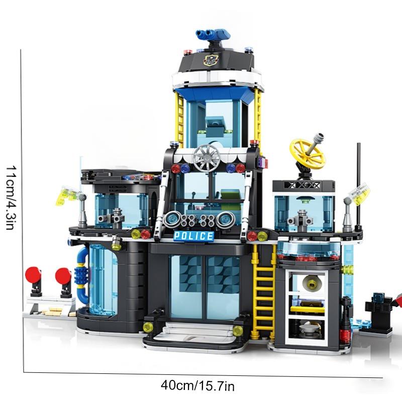Blocuri de Construcție Secție de Poliție Gigant Seria Oraș Set de Construcție pentru Băieți Cadou de Crăciun Zi de Naștere Jucării Educative pentru Copii