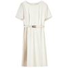 Elegant Summer Pleated Patchwork Midi Dress