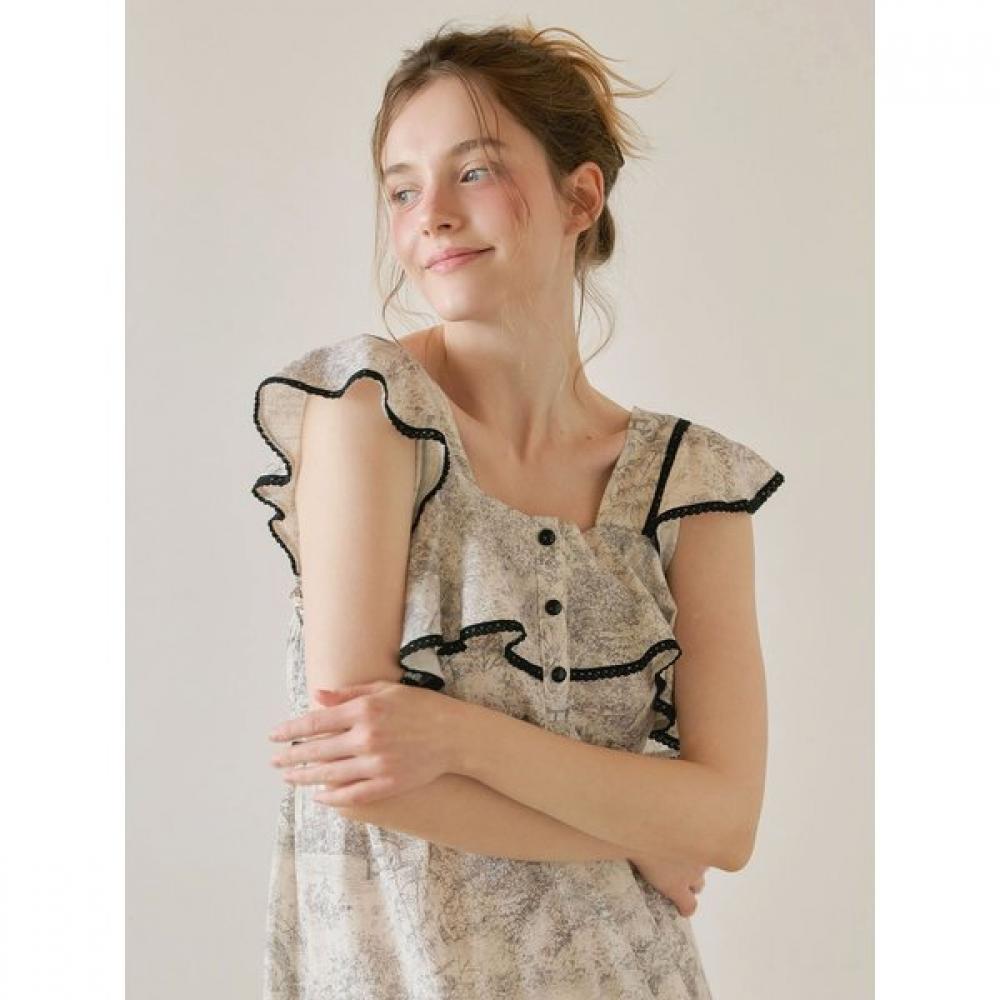 Lunaluz Women Rayon Cotton Square Neck Sleeveless Nightgown