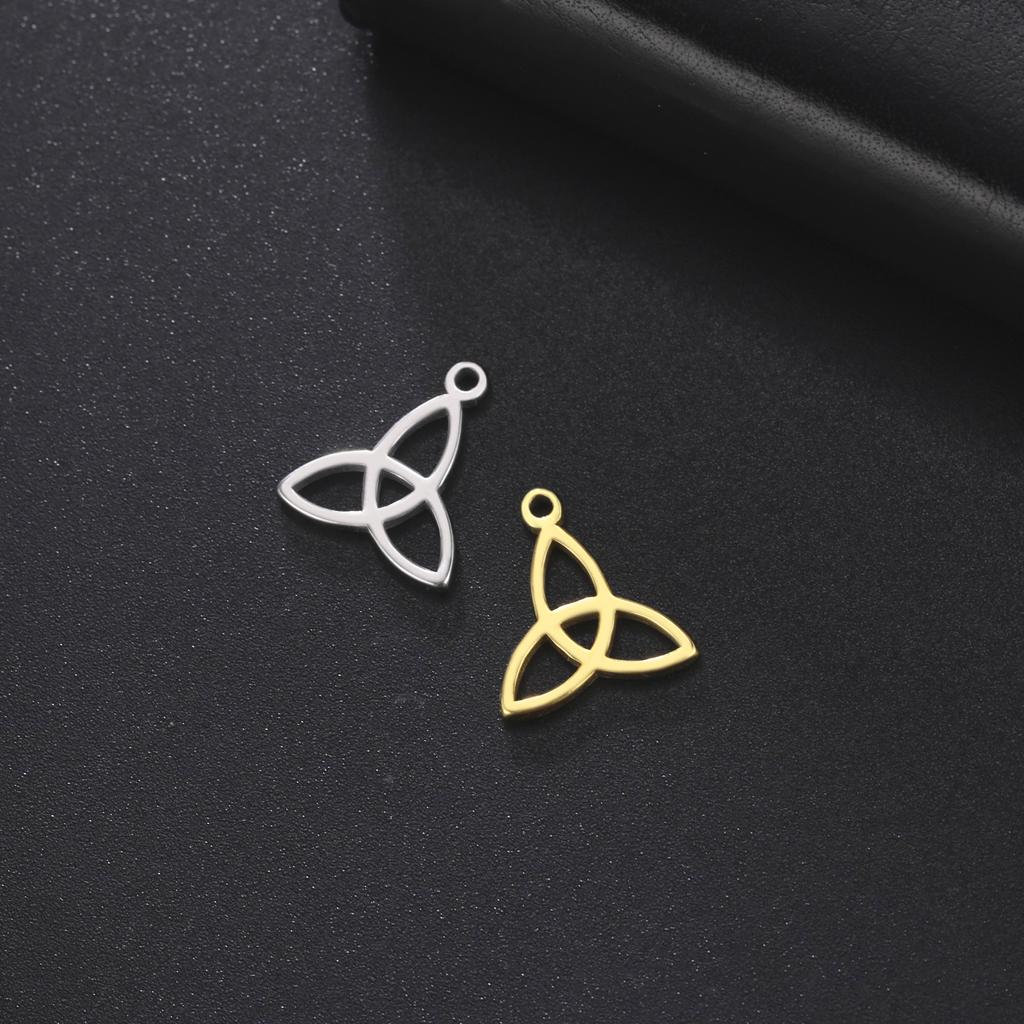 Teamer 5pcs Witch Knot Charm Vintage Knot Amulet Stainless Steel Charms for Bracelet Jewelry Making Accessories Wholesale
