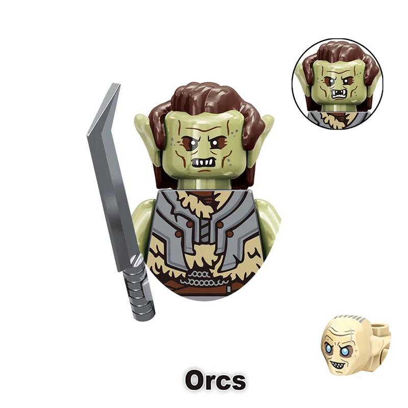 Kids Toys Medieval Film Figures Series Goblin Orcs Uruk-hai Sauron Assembly Model Small Particles Building Blocks Boys Gifts