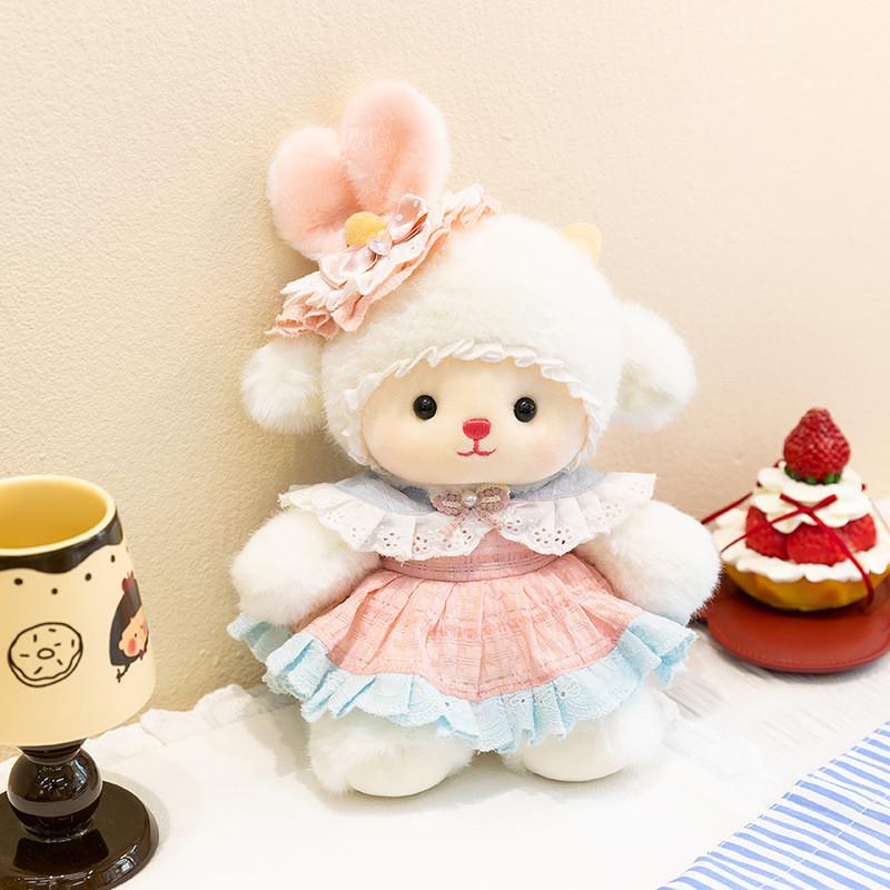 Sheep Plush Doll With Fluffy Rabbit Fur For Home Decor And Gift