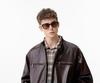 Men's Retro High-End Leather Motorcycle Jacket with Stand Collar - Loose Fit, Plus Size, Fashionable Casual Outerwear.