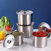 304 Stainless Steel Round Seasoning Jar with Lid