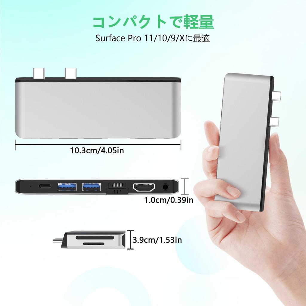 Surface Pro9 Hub 4K Thunderbolt 4 Display 40G Data 100W 100M SD TF Card Mm Audio Surface Pro 9 Hub Triple Display Pro Surface Pro 9 Conversion Adapter