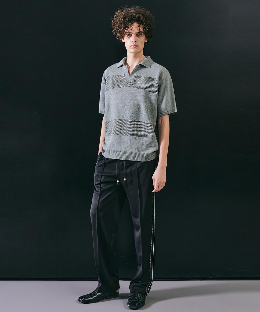 LMOOD Holiday Pk Half Knit Short Sleeve Shirt Ash Blue