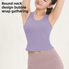 Anti-Light Yoga Vest Round Neck Design Tight Body Vest Flexible Fitness Tank Top  Yoga Practice