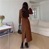 Zweiteiliger Anzug aus Cord: Herbst/Winter Jacke + Rock im koreanischen Stil