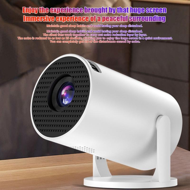 Full 1080P Wireless Projector Featuring 240 Degree Rotatable Lens and Auto Keystones Correction for Home Entertainment US 110V Compatibility