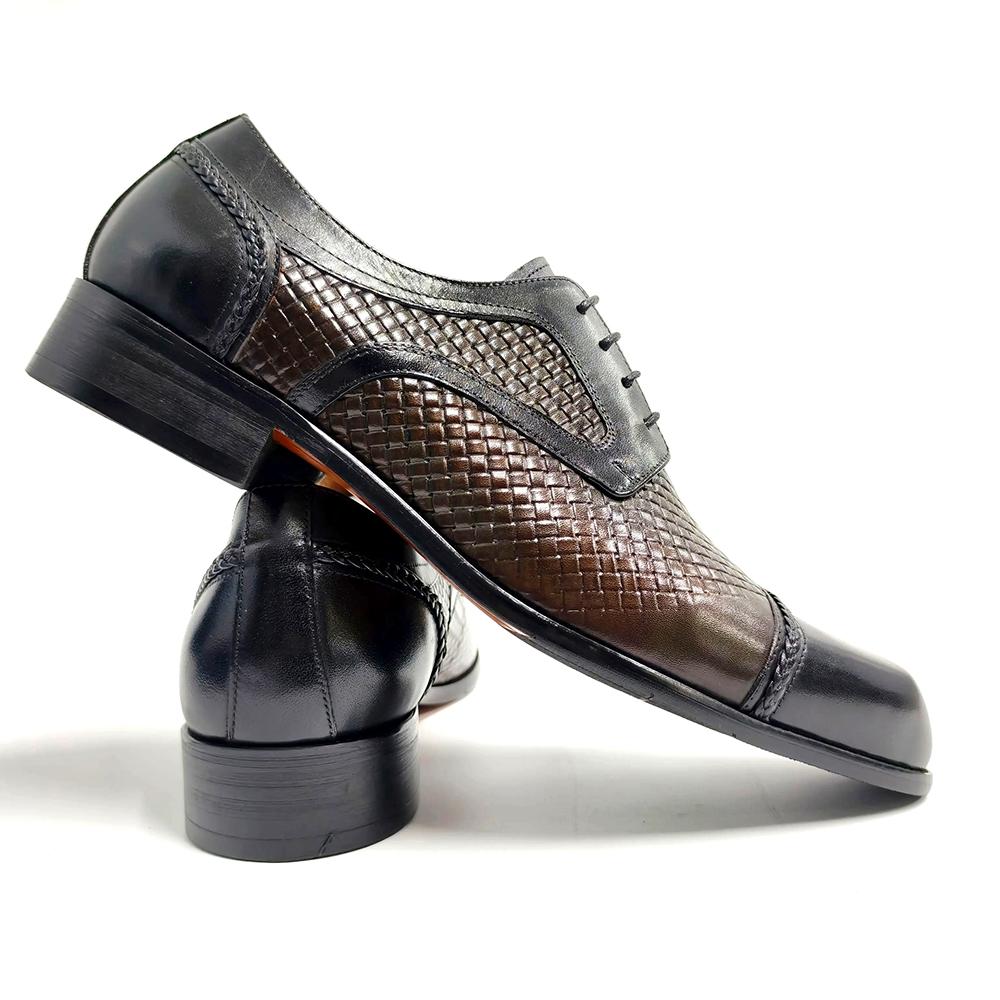 Fashion Handmade Derby Leather Shoe For Men Cowhide Business Oxfords Fashion Formal Wedding Party Lace-up Pointed Dress Comfortable Shoe