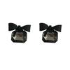 2026 New Black Bowknot Cubic Zirconia Stud Earring Square Bow Earrings for Women Fashion Jewelry Gifts
