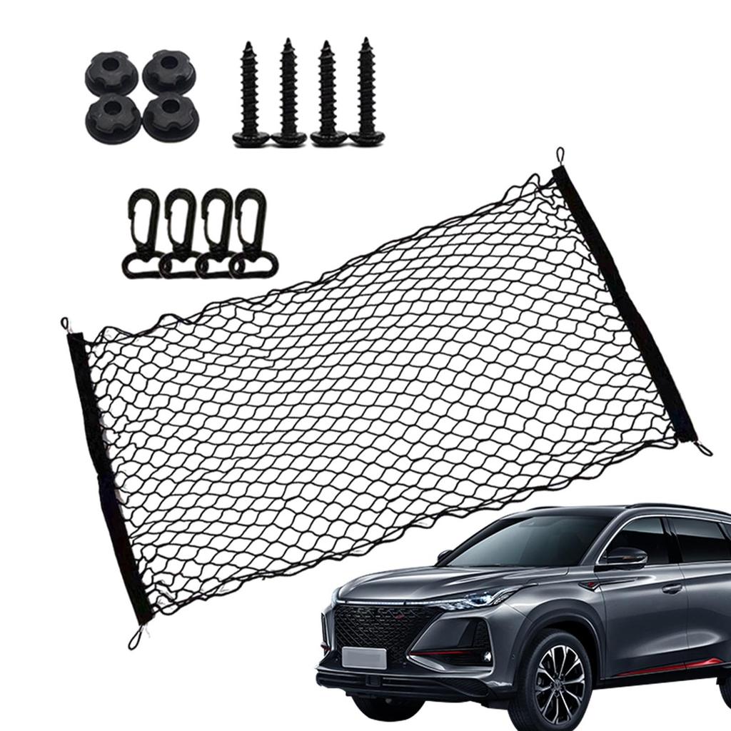 Trunk Mesh Cargo Net, Pickup with Hooks Elastic Cargo Net for Truck Bed -