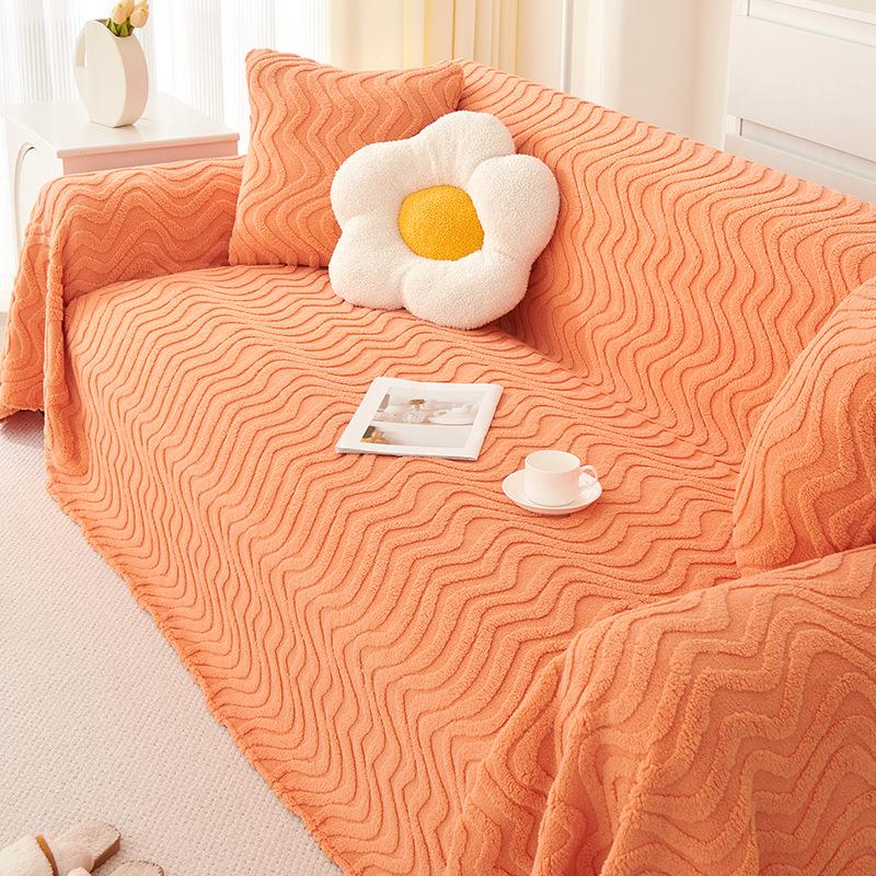 Ins Style Universal Sofa Cover Towel Four Seasons Universal Sofa Cushion Jacquard Velvet Winter Thickened Cushion Sofa Cover