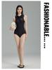 Women's Sporty Zipper Plus Size One-Piece Slimming Racing Swimsuit