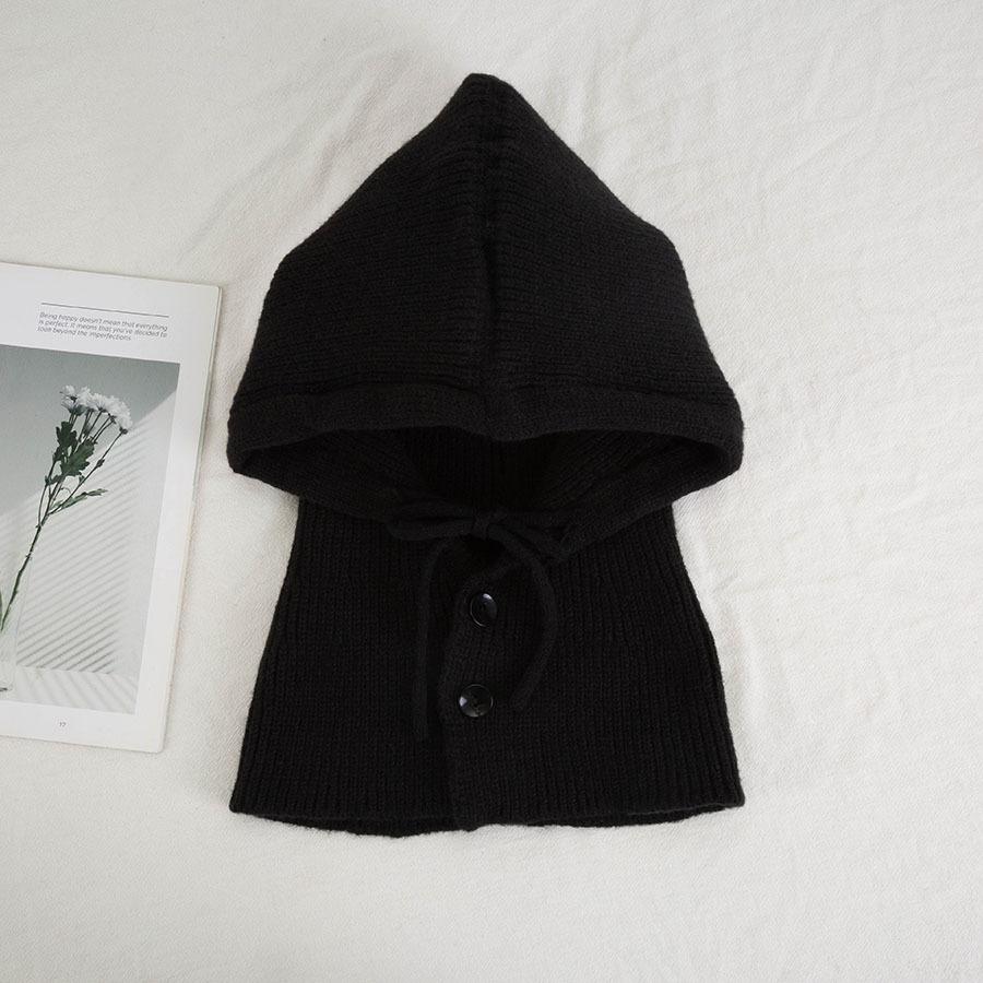 Korean Balaclava Hat Integrated Outdoor Warm Ear Protection Wool Knitted Hat Women's Autumn and Winter Hat Scarf