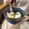 Japanese Retro Ceramic Bowl - Versatile for Salads, Noodles, Vegetables, Fruits, or Soups.