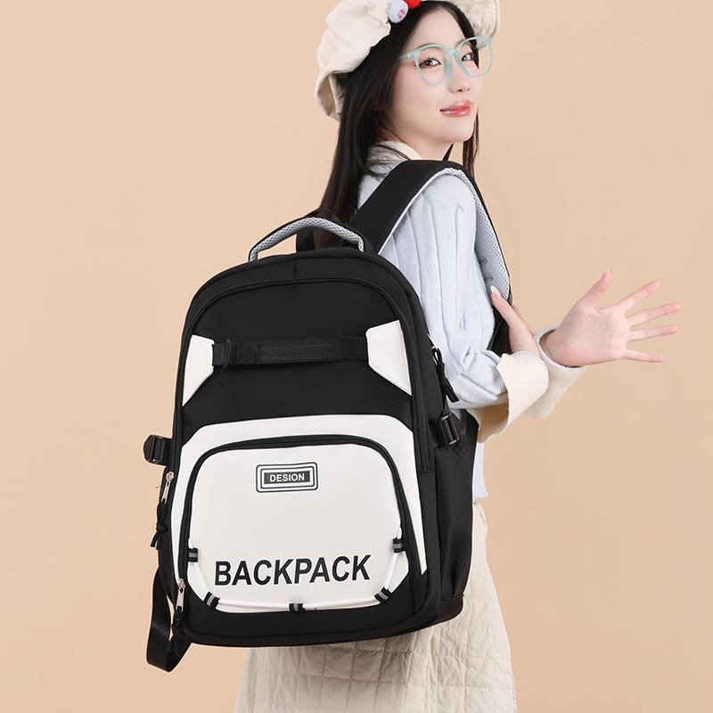 Schoolbag New Simple Trend Women's Backpack Versatile Durable Large Capacity Schoolbag Junior High School Student Travel Backpack