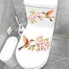 Floral Toilet Sticker Waterproof Moisture Proof Removable Bathroom Wall Toilet Lid Decal for Small Bathroom Upgrade