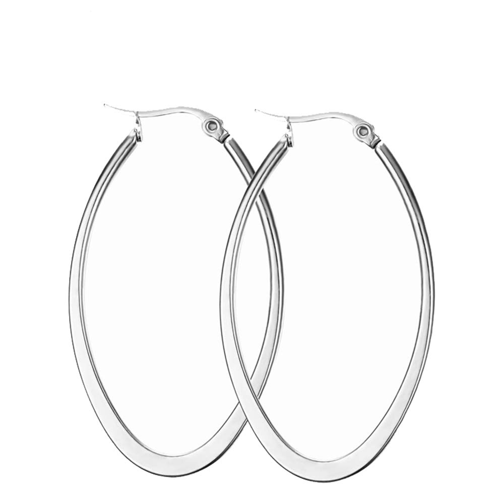 

Овальные серьги-кольца для женщин, большие, для повседневной носки, легкий дизайн в виде капли воды, идея подарка для мамы 1 Pair