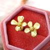 2025 Floral Flower Metal Earrings 2024 New Popular Niche Design Earrings Retro Light Luxury Earrings