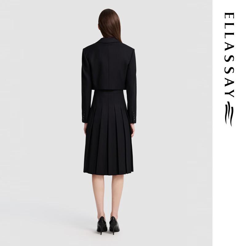 ELLASSAY Women's Sheep Wool Pleated Two-Piece Dress